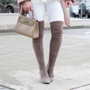 NEW CARINA' TAUPE OVER THE KNEE SUEDE LEATHER BOOTS Size 6